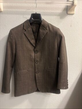 Boys' Brown Three-Button Blazer